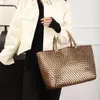 Sale 2024 Fashion Woven Tote Bag Pu Leather Purse Women Weaved for