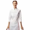 Vrouwelijke Chef Uniform Hotel Wit Lg Mouw Overalls Restaurant Kok Jas Bakkerij Koken Jas Ober Werkkleding T9kc #