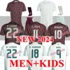 México 2024 Copa América Camisas de futebol CHICHARITO 24 25 Camisa de futebol da seleção nacional Homens Kit infantil Home Away Camisetas Copa América Maillot Mexique GIMENEZ LOZANO