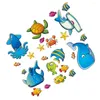 Badmattor Anti-Slip Cartoon Wall Sticker Bathtub Stickers Icke-slid Badrum Anti-Skiddekor Dekaler Dusch Marine Animal