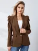 Vestes Femmes CHQCDarlys Femmes À Manches Longues Casual Blazer Ouvert Avant Un Bouton Travail Bureau Veste Printemps Automne Manteau Vêtements D'extérieur