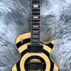 Zakk Wylde Bullseye Cream Black Electric Guitar EMG 8185 Pickups Gold Spruss Couvre de tige blanche Bloc Fingerard Incrust 369