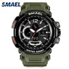 Smael Brand Men Watches Men Army Sport Army Sport ha guidato la data d'allarme orologio digitale 1702 Relogio Masculino Esportivo Militar296r