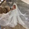 Fi une seule couche blanche ivoire en tulle perles simple femmes 3 * 3 mètres de mariée