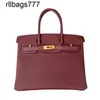 BK Luxurys Bag Leather High End -kwaliteit Real Lychee Patroon Togo Damesgesp -mode Handtas Grote