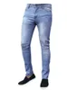 retro stretch jeans man byxor vinge blixtlås casual smal fit byxor hane plus size blyerts byxor denim magra jeans för män 87g4#