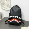 Shark Mouth Pu Backpack Fashion Student Plecak Nowa duża pojemność torba na podróż i wypoczynek 1121