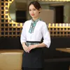 hotel Cleaning Waiter Uniforms Kitchen Cook Clothes Bakery Coffee Shop Waiter Uniform Restaurant Women Overalls Staff Blouse X4aC#
