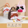 Zastawa stołowa 1/2PCS Cartoon Lunch Bag Portable Thermal Box Picnic Materie