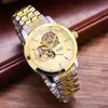 Beino Byino Mechanical Watch Mens Mens Luminous Hollow Out Automatic Steel Band Watch Watch Mens Watch