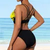 Women's Swimwear Retro Swimsuits For Women Beachwear Split Print High Set Swimsuit Digital Bikini Waist Swimwears