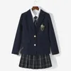 Japanese School Fi JK School Uniform Coat Spring Autumn Black Lapel LG Sleeve Jackets med college stil kostym japansk g19x#