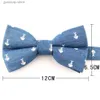 Bow Ties Cotton Bow tie For Groom Fashion Denim Bow tie For Men Women Bow knot Adult Wedding Bow Ties Cravats Blue Groomsmen Bowtie Y240329