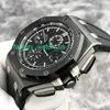 Kalendarz AP Zegarek Royal Oak Offshore Series 26402CE Black Dial Materiał ceramiczny Czerwony Igła Mechaniczna zegarek Męskie Transparent Dolny 44 mm