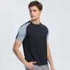 Lu Align Running LU Hombres Camisetas para hombres Camisetas Entrenamiento Secado rápido 2024 Verano Manga corta Baloncesto Top Deporte Gimnasio Fitness Camiseta al aire libre W Lemon Sports 2024