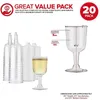 Ciotole Bicchiere da vino in plastica trasparente riciclabile - Calice infrangibile Bicchieri riutilizzabili usa e getta per dessert champagne 20 pezzi