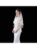 Hurtownia biała kość słoniowa krótkie welony ślubne koronkowe aplikacje dwie warstwy Bride Bridal Veil 2024 f2ww#