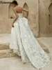 Boho 3D FRS LACE Illusi A-Line Wedding Dres Strapl Detachable Sleeve Country Bridal Gowns B1DO＃