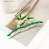 Haarspangen, elegante chinesische Stil-Bambus-Haarspange, Tulpen-Blumen-Klauenklammer, Metall-Haifisch-Clip-Design, Haarspange für Damen, Stirnband, Haarschmuck Y240329