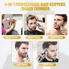 Electric Shavers Kemei Hair Trimmer Electric Hair Clipper Beauty Kit Multifunktion Shaver Beard Trimmer Cordless Cutting Machine LCD Display 5 240329