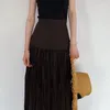Gonne Autunno 2024 Donna Faldas Mujer Stile giapponese Gonna a pieghe in vita elasticizzata Vintage Confortevole increspato Jupe Femme