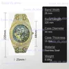 Other Watches MISSFOX Luxury Skeleton es Men Steel Fashion Waterproof Automatic Mechanical Wrist HipHop Full Iced Diamond Clock 2023 T240329