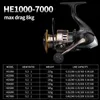 Spinning Reels Fishing Reel He7000 Max Drag 10Kg 5.21 Carretel de Metal de Alta Velocidade Carpa de Água Salgada Enviar Linha Drop Delivery Esportes Ao Ar Livre Otzf1