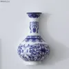 Vases WDDSXXJSL ceramic vase antique blue and white porcelain flower arrangement vase living room home accessories wall hanging