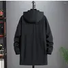 Casacos de Trench Masculinos Plus Size Long Windbreaker Casaco de Primavera na Seção Jaqueta para Homens 8XL 9XL Roupas