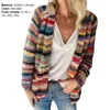 2021 neue Frauen Pullover Regenbogen Streifen Temperament Herbst Winter LG Hülse Strickjacke Mantel für Büro A3Qu #