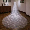 2022 Nieuwe FI Luxe bruiloftssluiers voor bruiden bling goud 3 meter pailletten Crystal Big Bridal Veils Wedding