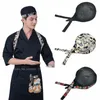 Japansk stil sakura dragtryck hatt män kvinnor kök kock mat matlagning pirat cap izakaya sushi enhetlig servitör huvudstycke q29f#