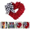 Couronne de fleurs décoratives pour la saint-valentin, ornement en forme de cœur suspendu, décorations d'extérieur pour noël, décoration de mariage