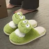 Slippers Winter Warm Cartoon Frog Women Plush Soft Non-slip Thick Furry Slipper Girls Men Home Indoor Cotton Shoes