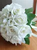 Bouquets de mariage Bouquet de mariée blanc Soie Frs Roses artificielles Boutniere Mariage Demoiselle d'honneur Corsage Accessoires de mariage b0zD #