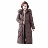 2023 New Winter Jacket Parkas Women Fur Collar Hooded Thicke Down Cott Jacket Middle-Aged Female Coat Mother Warm Lg Outwear t94e#