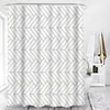 Rideaux de douche Noir Blanc Bleu Wave Stripe Triangle Rideau géométrique Frabic imperméable Polyester Salle de bain Décor avec crochets