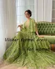 green Fairy Evening Prom Dres with Sleeve V Neck A Line Formal Party Dr with Train Lg Celebrate Event Gowns 2024 Q0R0#