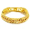 SAIYE 9MM 24K Reinem Gold Farbe Armbänder für Männer Frauen Kette Armband Armreifen Armband Afrikanischen Gold Schmuck Mann bijoux 240327