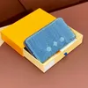 Designer Wallet Blue Denim Bag Key Coin Purse Zipper Wallet Long Short Wallets Clutch Bag Old Flower Letter Luxury Bag Travel Wallet Card Holder Purse Original Box