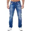 new Jeans Men's Straight Classic Blue and Black Jeans Spring and Summer Boyfriend Loose Wide-Leg Men's Casual Denim Trousers U1Lt#