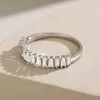 حلقات الكتلة Jialy تألق أوروبي الأورام CZ Sugar Cube S925 Sterling Silver Finger Fing