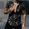 Men's Casual Shirts Hawaiian Shirt Short Sleeve For Men Fashion Women Loose Y2k Tops Gothic Streetwear Blouse Goth Cozy Beach Clothes