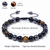 Bracelets extensibles en perles de pierre semi-précieuse pour hommes et femmes, Yoga de guérison, 8mm 10mm, œil de tigre naturel, perles d'agate d'obsidienne