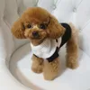 Vêtements pour chiens Pull à coutures noir et blanc pour animaux de compagnie Chat Bowknot