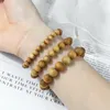 Strand 6 8 10mm rund naturlig träpärlband handgjorda bön män elastiska armband yoga meditation kvinnor armband smycken gåvor