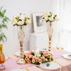 Vases 10 Pcs Gold Vase For Wedding Centerpieces Table Decorations With Chandelier Crystals Flower Metal Stand