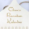 Dekoracja imprezy Ramadans Countdown Calendar DIY Eid Mubarak Ornament Wood Burlap Tork Hangings Home Crafts 2024