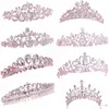 Bestförsäljande brudfascinatorer med Rhineste Head Pieces Crystal Bridal pannband Tiaras Crowns Wedding Hair Accores U44E#