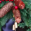 Decorative Flowers Farmhouse Christmas Wreath Boho Holiday Artificial Golden Bell Xmas Tree Front Valentines Door Decorations